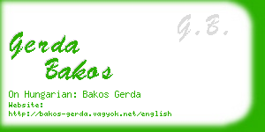 gerda bakos business card